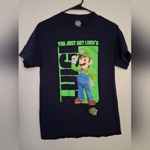 Nintendo Super Mario Bros Movie Navy T-Shirt Adult Small